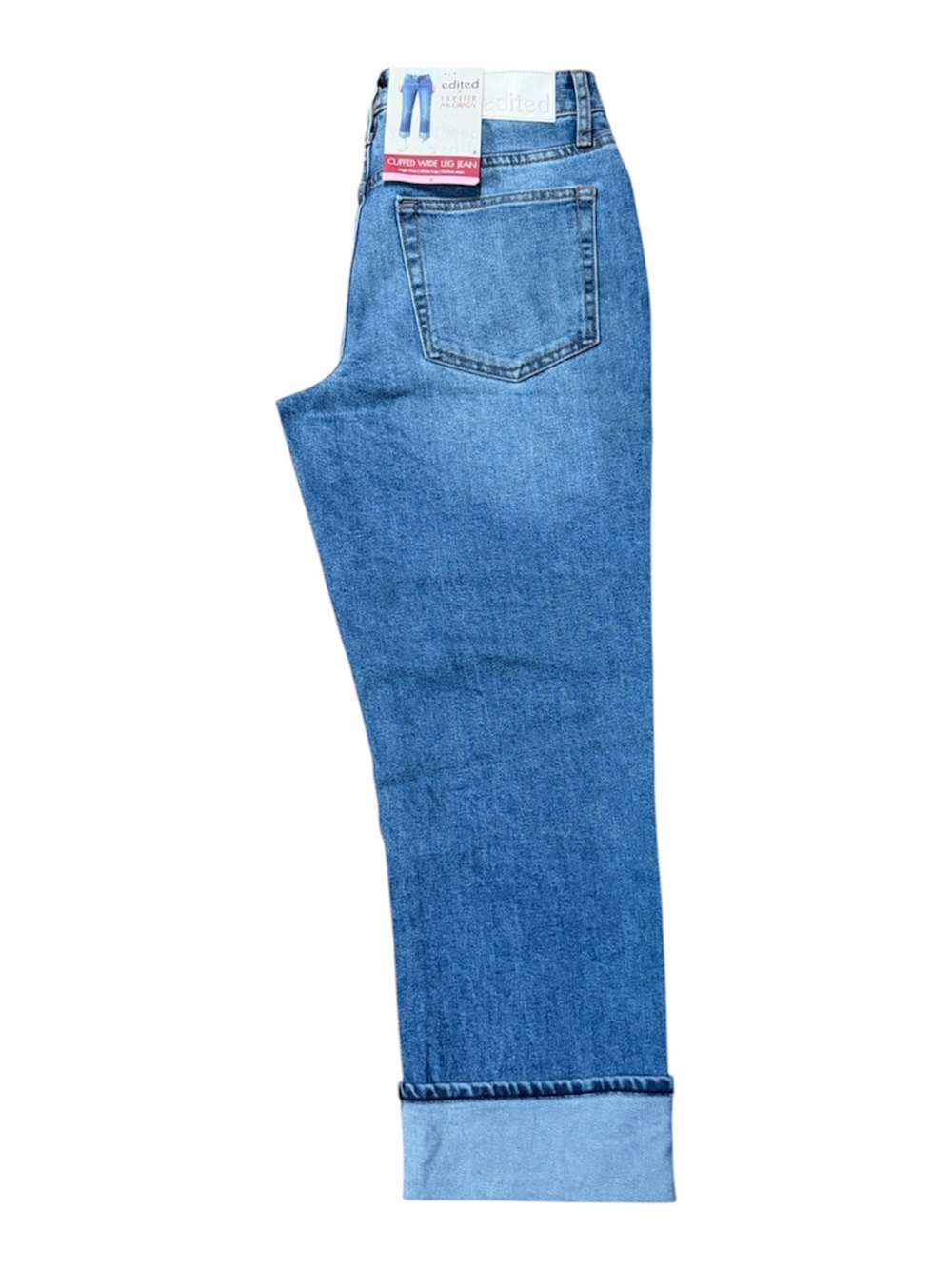 Edited by Hunter McGrady Women’s Blue Denim Jeans - Cuffed wide leg Jean size-6